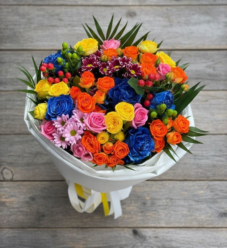 Букет цветов из: Розы и Хризантемы в Усть-Бузулукской