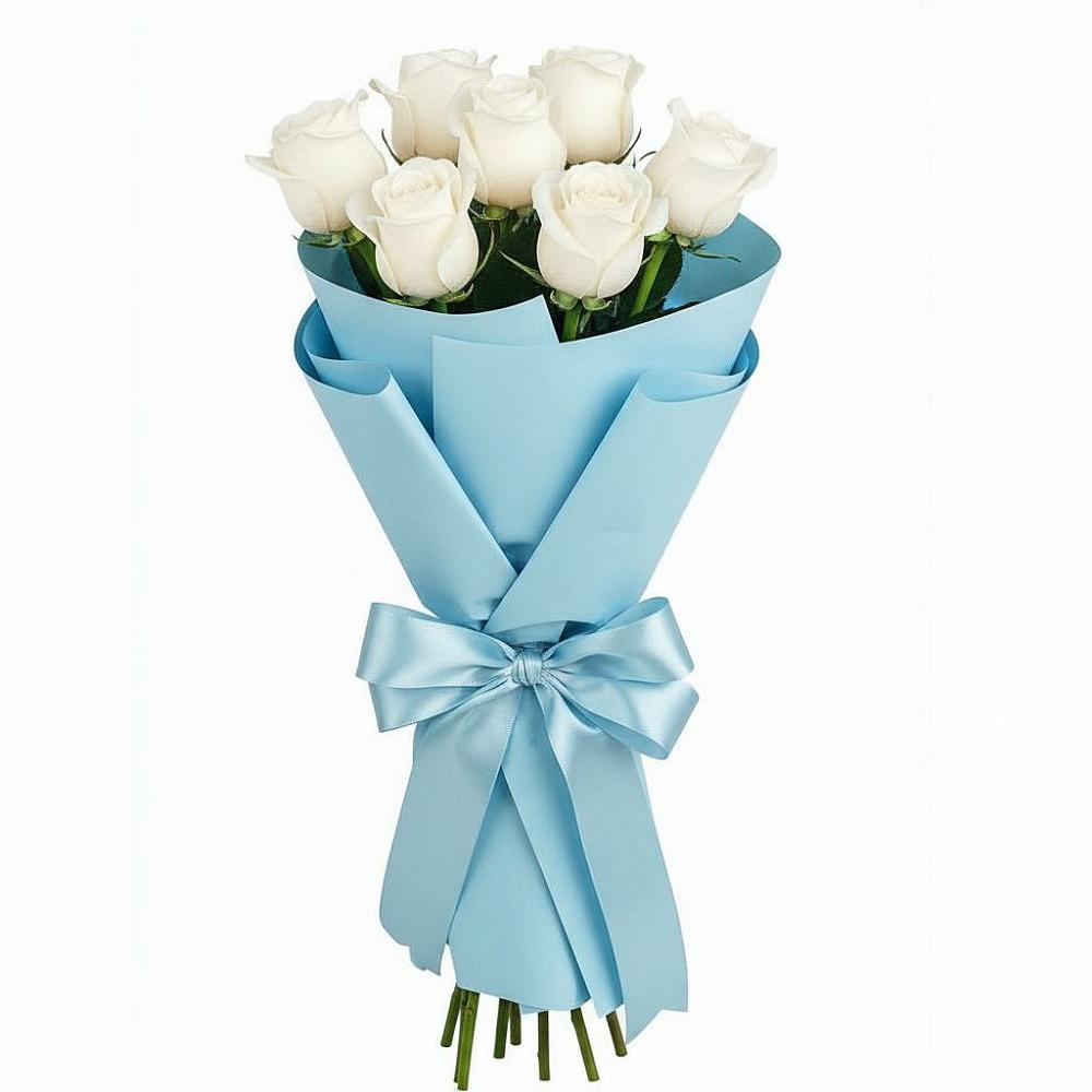 Букет 7 белых роз Проуд в Усть-Бузулукской