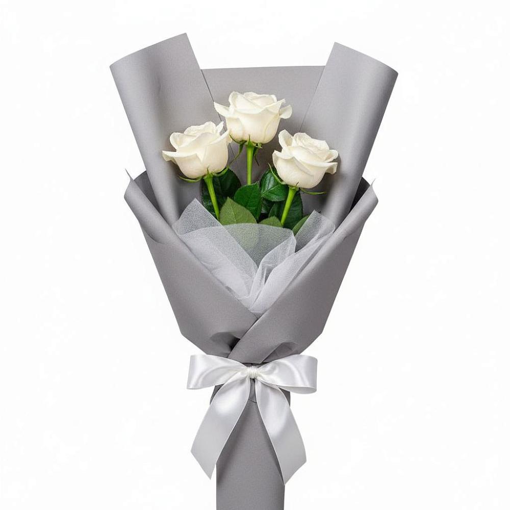 Букет 3 белые розы в Усть-Бузулукской