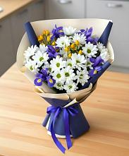 Букет цветов из:  Розы, Ирисы и Хризантемы в Усть-Бузулукской