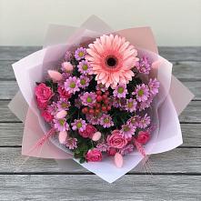 Букет цветов из:  Розы, Герберы и Хризантемы #REPLACE_PRED# Усть-Бузулукской