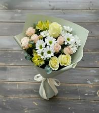 Букет цветов из:  Альстромерии, Розы и Хризантемы в Усть-Бузулукской