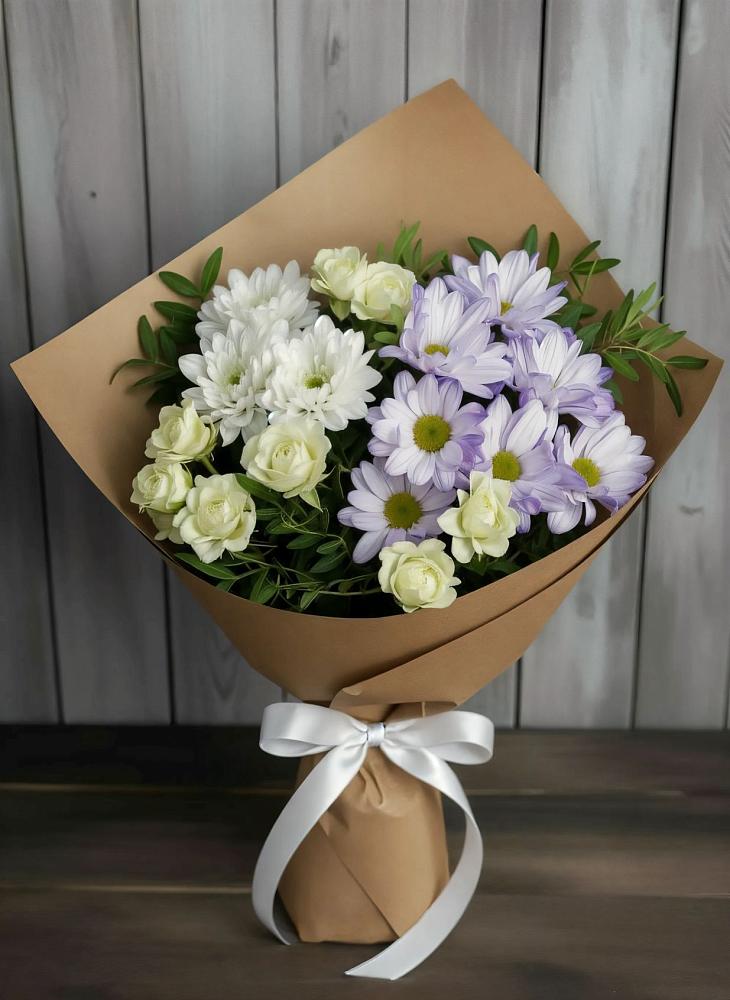 Букет цветов из: Хризантемы и Розы в Усть-Бузулукской